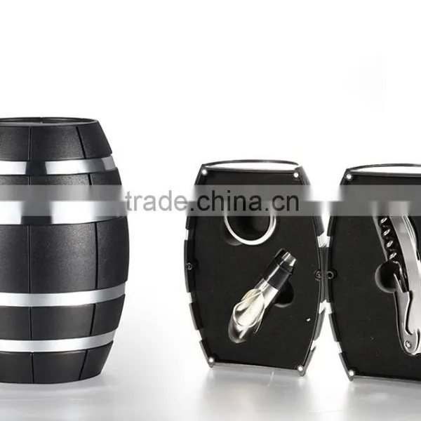 Creative Black Color Novel Wine Bottle Box Wine Stopper Set Accessories for Sale photo-2