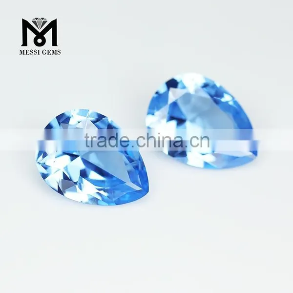 Hot Sale Synthetic Pear Machine Cut Artificial Spinel Gemstone photo-2