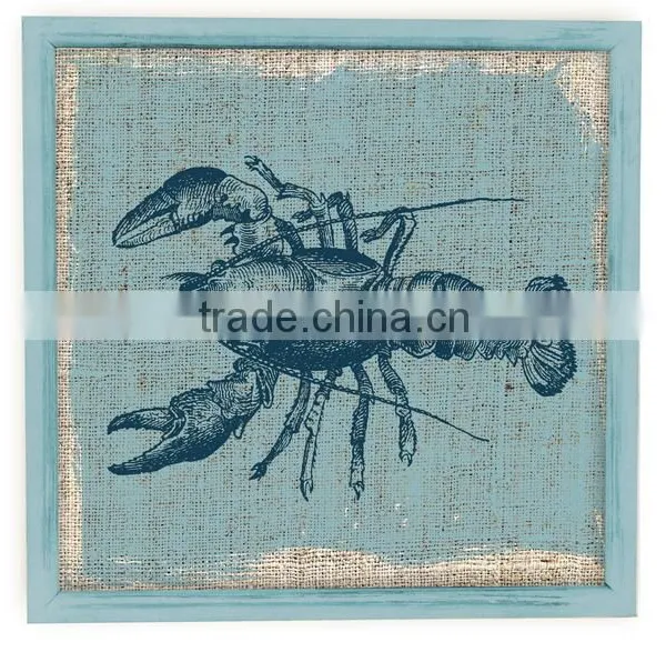 Vintage Wall Hanging Burlap Wall Printing With Frame