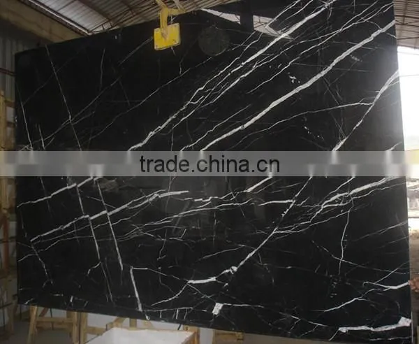 China Best Selling Nero Marquina Slab photo-4