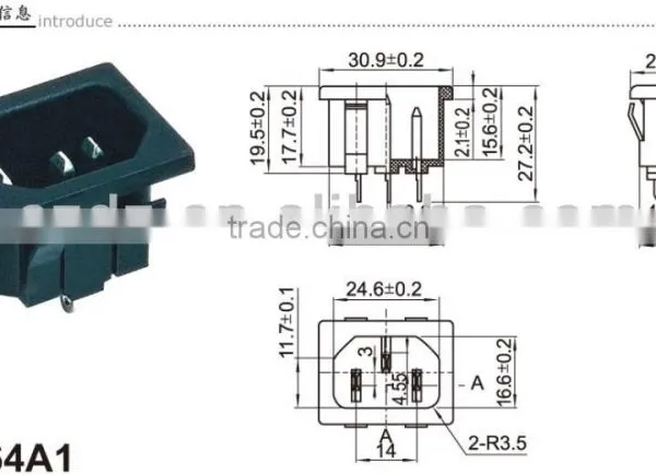 12 Volt 3.5*1.3mm Dc Adapter Connector via Power Cable,Mini DC Power Jack photo-4