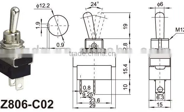 20A Carling Toggle Switches With LED Light,mini Toggle Switch 3A 250VAC photo-2
