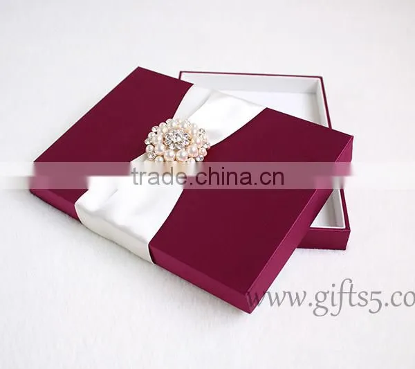 Luxury Fuchsia Wedding Invitation Gift Boxes in Handmade photo-3