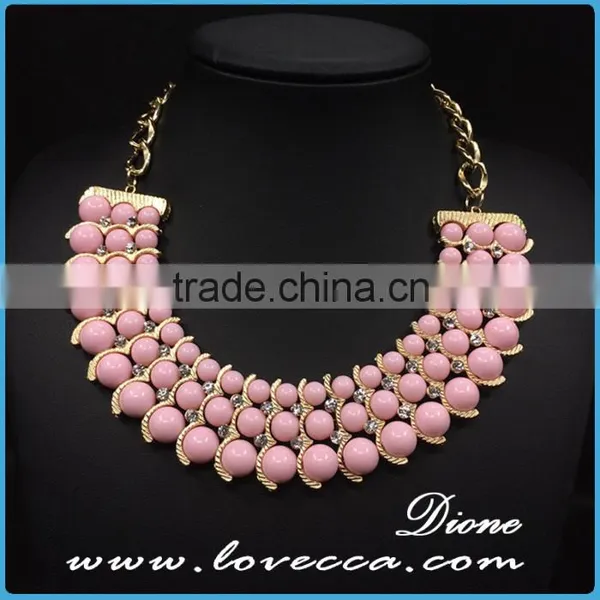 New Fashion Rhinestone Exaggerate White Tassel Bead Necklace Chain photo-3