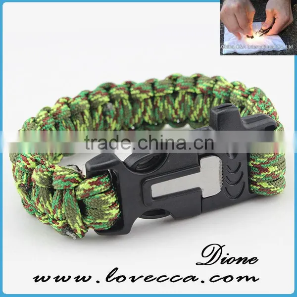 Custom Flint And Firestarter Military Braided Paracord Bracelet With Logo photo-5