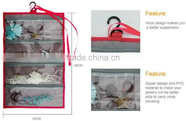 Foldable Hanging Necklace Jewelry Storage Organizer Bag photo-3
