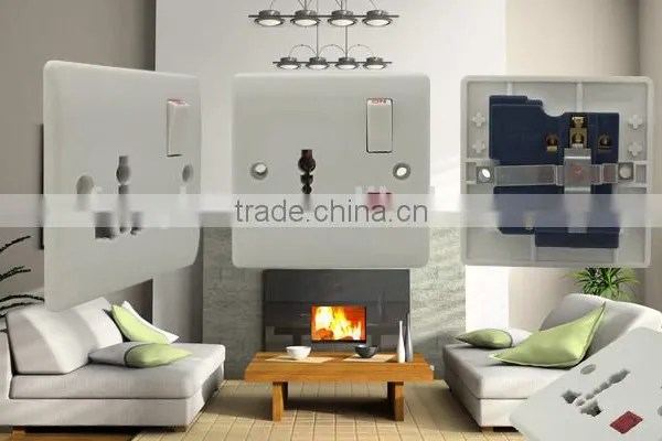 13amp 1 Gang Multi Socket With Light and Switch Wall Switch Socket photo-4