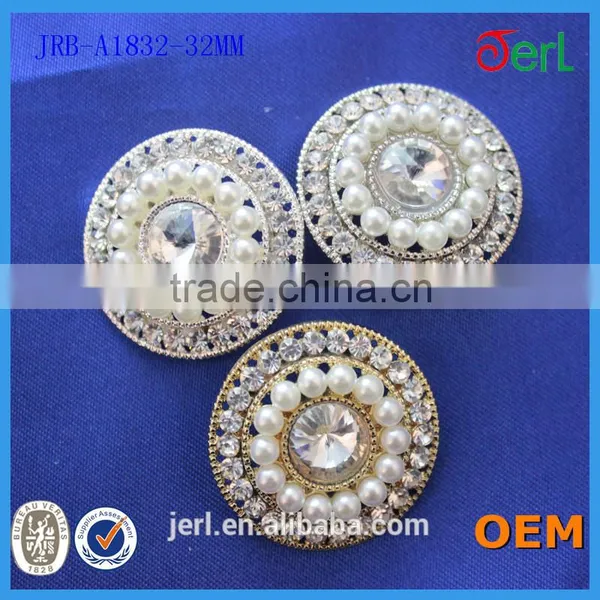 Beautiful Pearl Alloy Crystal Flower Wedding Bridal Rhinestone Buttons photo-4