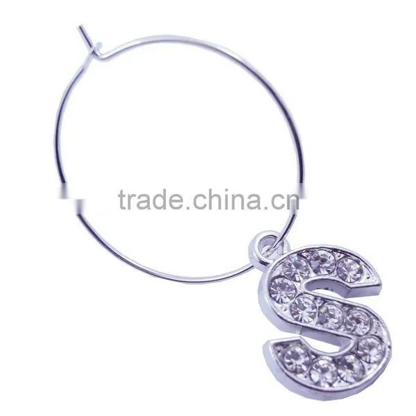 Rhinestone Wine Glass Charm
