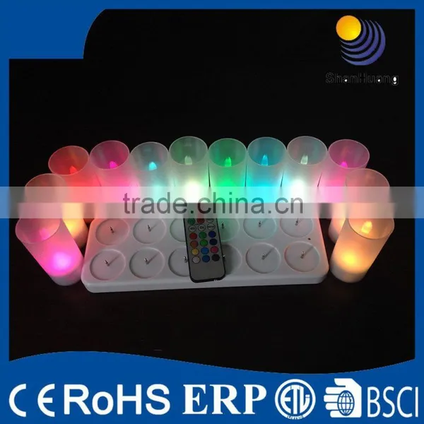 ABS Pillar Flamless Rechargeable Colorful Candle With Stand and Remote Control photo-6