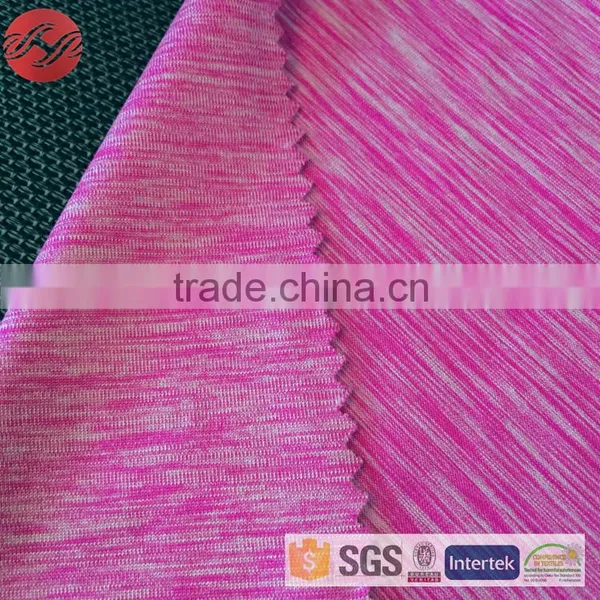 Polyester Spandex Knit Single Jersey Space Dyed Fabric For Sportwear photo-2