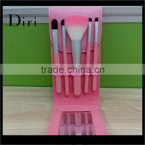 5pcs Makeup Brush Sets Pink Makeup Brush Kit Small Travel Brush Set photo-2