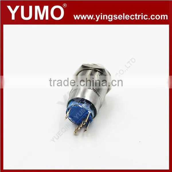 ABS19S-P11-E 19mm Ring LED Lamp Green Metal Push Button photo-3