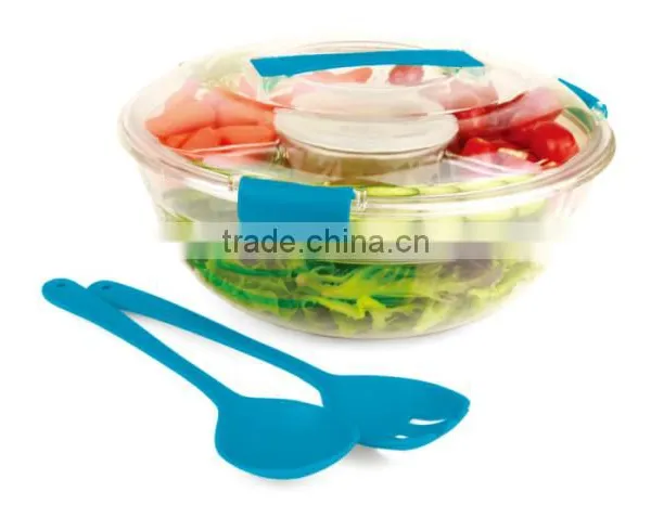 Transparent Plastic Salad Bowl With Lid photo-2