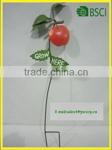 YS2015A218 Spring Fruit Series Peach Apple Pearl Watermelon Orange Wrought Iron Garden Stake photo-2