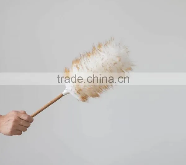 Bamboo Handle Household and Car Cleaning Tool Sheepskin Wool Duster photo-4