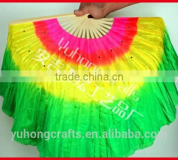 Beautiful Chinese Silk Belly Fan With 3 Colors photo-2