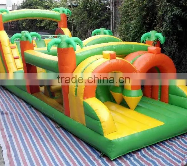 100 Foot Inflatable Obstacle Course Bounce Houses Inflatable Fun Run for Rent photo-3