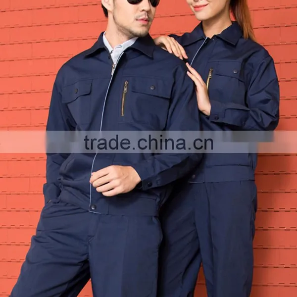 Unisex Navy Blue Cotton Twill With Zip Flap Buttons Work Jacket photo-6