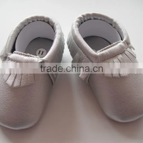 Soft Leather Baby Shoes Blue Soft Leather Sole Sequins for China Handmade Moccasins Kids Shoes photo-4