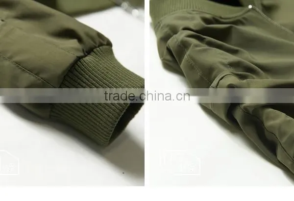 Custom Men Jean Jacket Wholesale Green Bomber Jacket photo-4