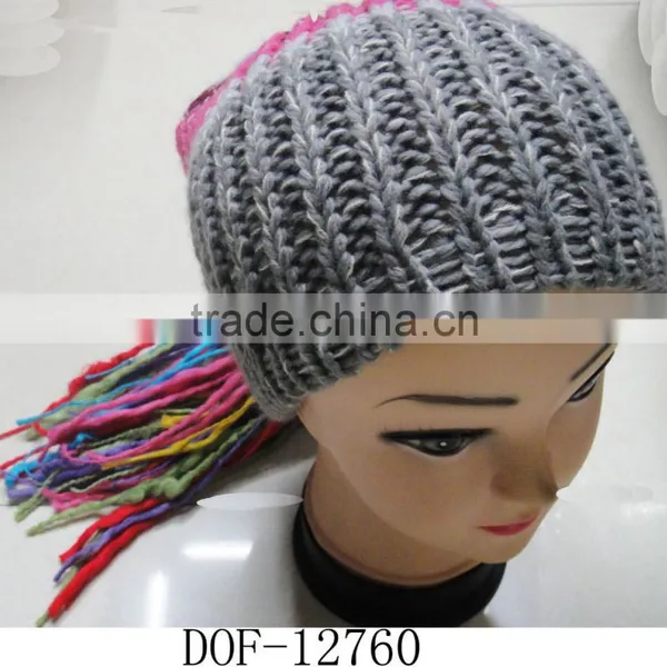 Fashion Most Popular 100%acrylic Crochet Knitted Stripe Hot Cap for Winter in Stock Now! photo-3