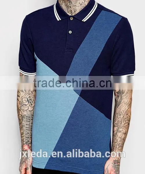 Custom Men Breathable Colour Block Panel Slim Fit Sports Polo Shirt,China Manufacturer Polo T-shirt photo-3