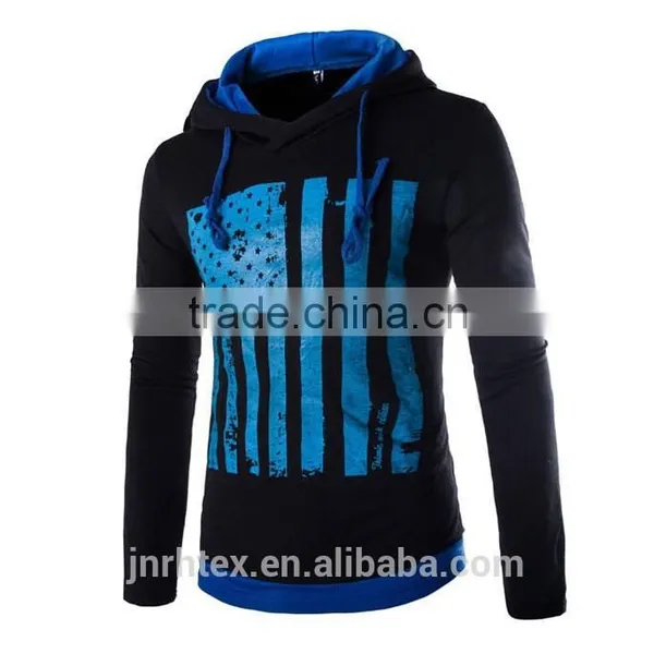 Mens Custom Cotton Blend Long Sleeve Print Jacket Sweatshirt Hoodies photo-6