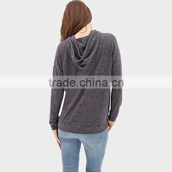 2015 Women Wear Gray Hoodie With Tie photo-3