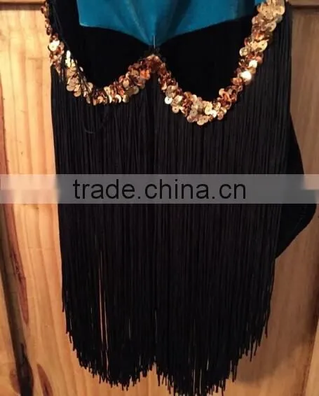 Girls Green Black Gold Dance Dress Costume Size Child Large photo-3