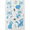 Cartoon Blue Puffy Stickers For Kids Lovely Cats Fuzzy PVC + Foam + PET