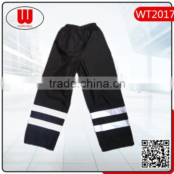 Reflective Tape Work Black Waterproof Pants