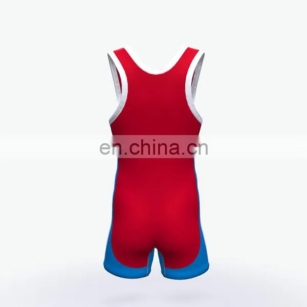 Wholesale Cheap Blank Youth Practice Wrestling Singlets Custom photo-3