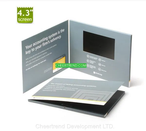 A4 A5 Size Business Promotional Gift Audio Greeting Card Video Print Card With Bespoke Video Brochure photo-2