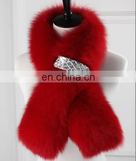 Luxury High Quality Colorful Real Fox Fur Scarf photo-5