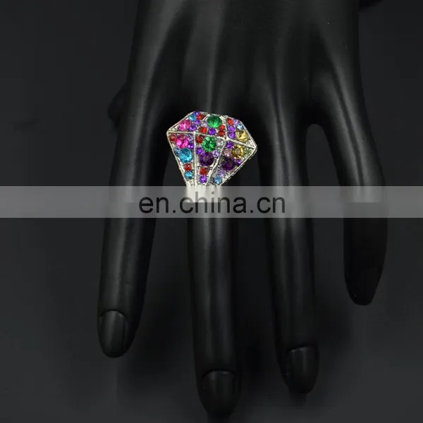 MCR-0012 In Stock Latest Fashion Wedding Wholesale Rianbow Cluster Ring for Women photo-3