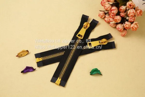 #3 #4 #5 #8 #10 Metal Brass Zipper With Swiss Teeth Open End photo-5