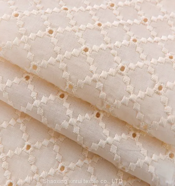 Swiss Voile White Cotton Fabrics Embroidered Bridal Lace Embroidery Fabric photo-2