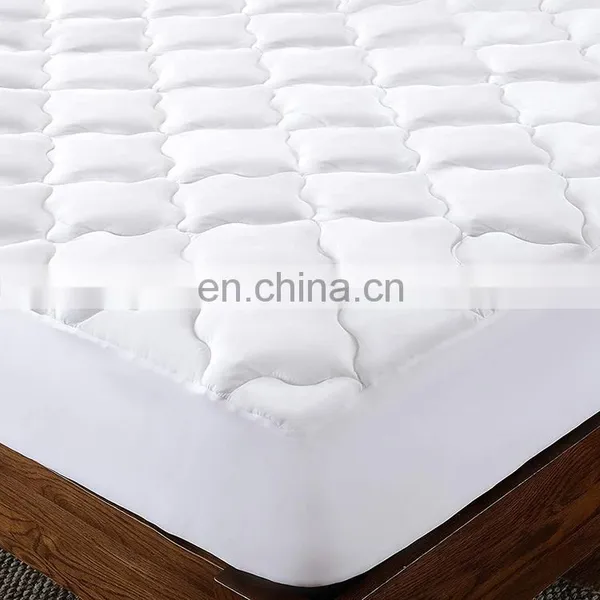 2020 Amazon Hot Sale Home Textile Waterproof Damask Jacquard Cotton Microfiber Quilted Mattress Pad Topper Queen Size Wtih Stret photo-6