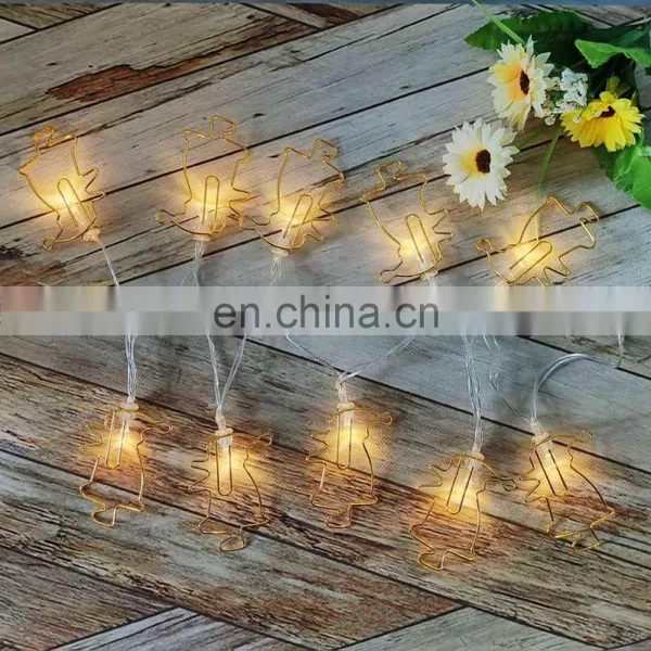 New Design Battery Powered 10L Metal Santa Claus Shaped Clips Fairy String Lights For Home Decoration photo-6