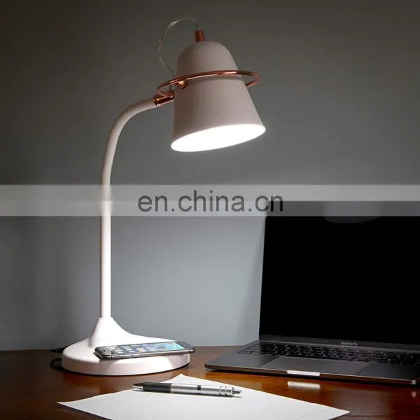 Best Selling QI Wireless Charging USB LED Table Lamp Modern Desk Light Lamp photo-2