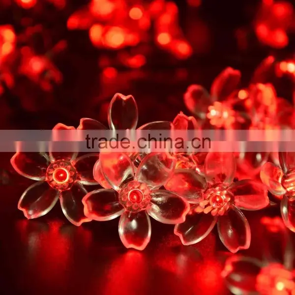 50 LED 7M Peach Blossom Shape Solar Powered String Fairy Lights for Indoor Outdoor Garden Christmas Wedding Party photo-4
