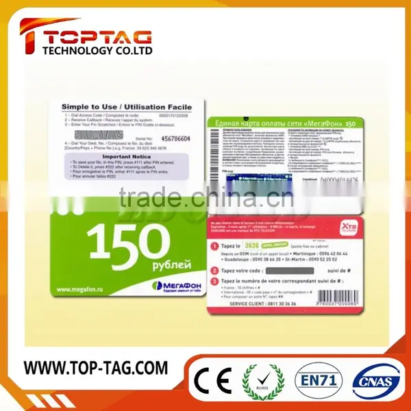 Factory Price PVC Scratch Card Printing / PVC Calling Card Quality Choice photo-3