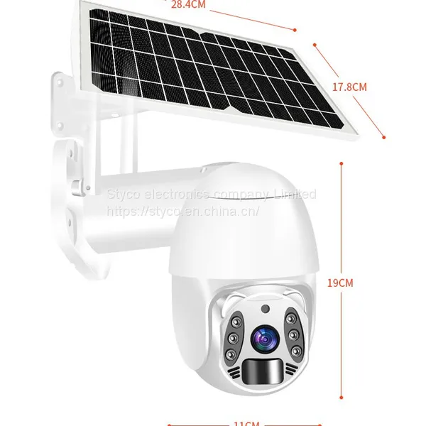 Styco Innovative PTZ Wireless Outdoor Solar Powered Wifi Security Battery IP Camera With Solar Panel Support 4G SIM Card photo-2