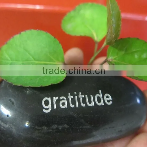 Basalt Wish Stones With Engraved Word