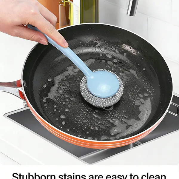 Factory Supply Metallic Daily Cleaning Pot Brush photo-3