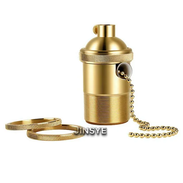 E26 Solid Brass Lampholder Light Bulb Lamp Socket With Pull Chain photo-2