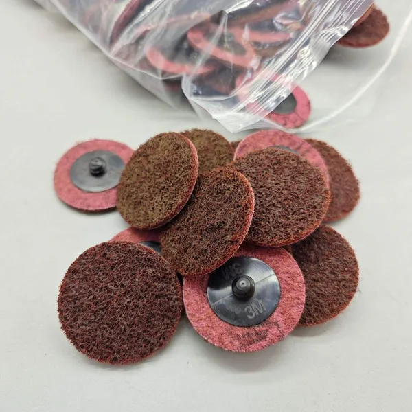 3M Nylon Sandy Disc 2 Inch Quick Change for Surface Disc MED Red 100PC Package 3M Original Imported Product photo-4