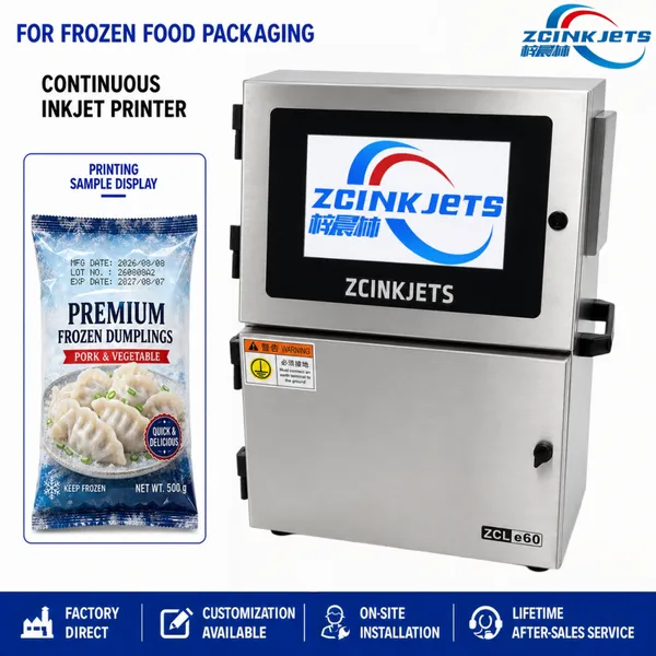 Frozen Food Packaging Coding Machine for Dumpling Plastic Pouches and Laminated Film Bags
