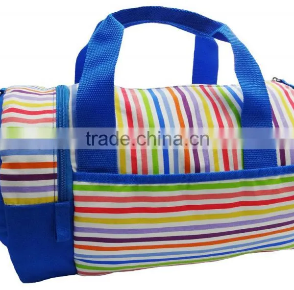 Rainbow Color Stripes Canvas Small Leisure Duffel Bag photo-2